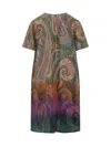 Etro Elegant Etched Pattern Gown In Blu Fan