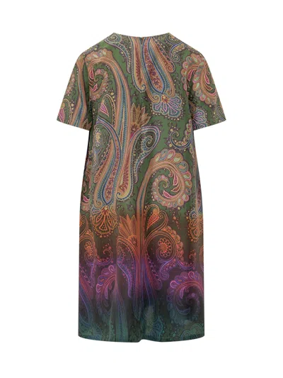 Etro Elegant Etched Pattern Gown In Blu Fan
