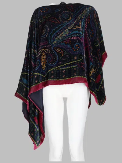 Etro Paisley Viscose Silk Knit Draped Silhouette In Multi
