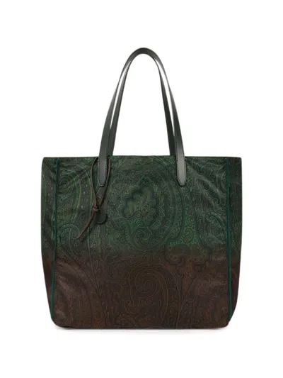 Etro Elegant Tote Bag With Paisley Pattern In Green