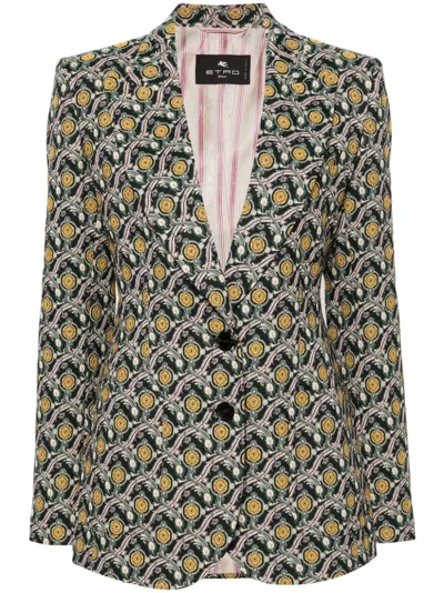Etro Patterned-jacquard Single-breasted Blazer In S9880