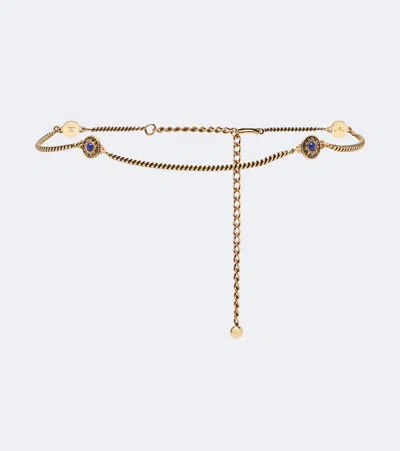 Etro Embellished Chain Belt In Gold