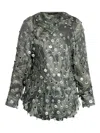 Etro Embellished Floral Blouse In Green