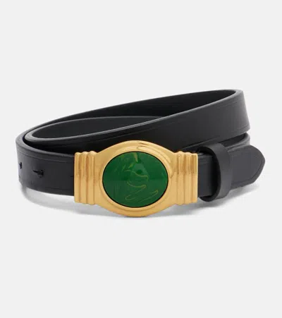 Etro Embellished Leather Belt In Black