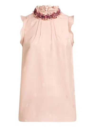 ETRO EMBELLISHED SILK TOP
