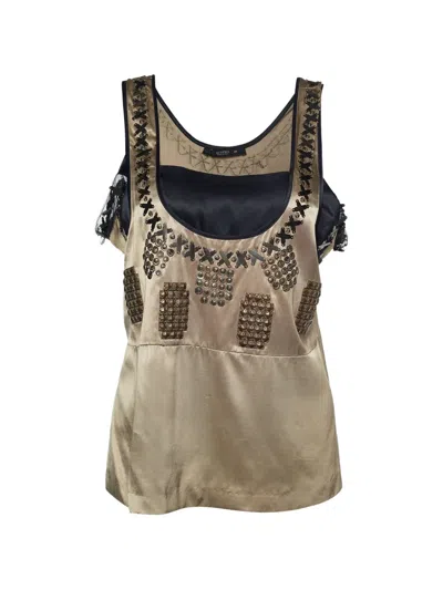 Pre-owned Etro Embellished Sleeveless Top In Neutral