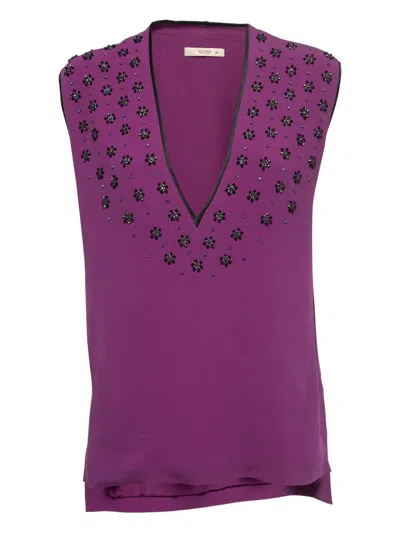 Pre-owned Etro Embellishment Blouse In Purple