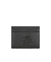 Etro Embossed Logo Card Bag In Black