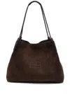 Etro Brown Suede Calfskin Shoulder Bag  In Brown