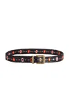 Etro Embroidered Beaded Belt In Black