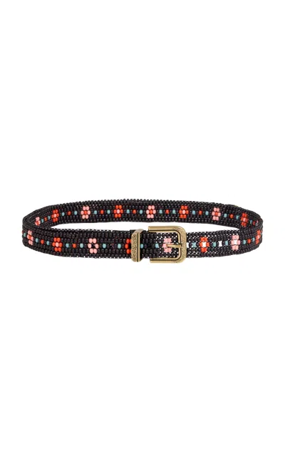 Etro Embroidered Beaded Belt In Black