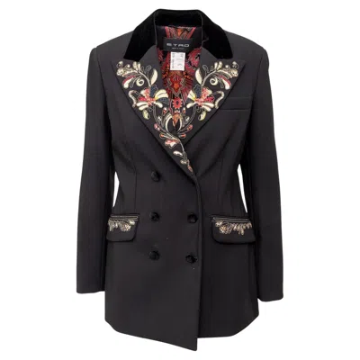 Pre-owned Etro Embroidered Blazer - '10s In Black