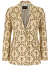 Etro Patterned Polyester Blend Blazer In Neutrals