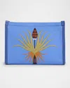 Etro Embroidered Canvas Pouch Bag