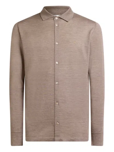 Etro Embroidered Cashmere Silk Cardigan In Neutral