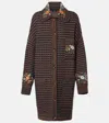 Etro Embroidered Coat In Brown