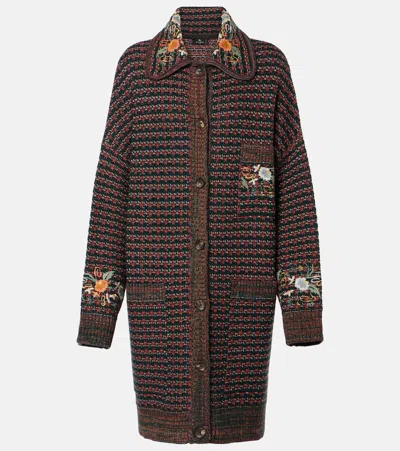 Etro Embroidered Coat In Multi