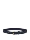 Etro Embroidered Cotton Belt In Blue