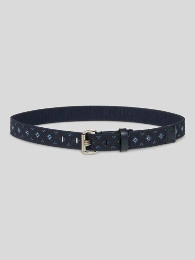 Etro , Embroidered Cotton Belt, Man, Blue, Size 100