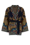 Etro Embroidered Cotton Blend Cardigan In Multi