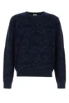 Etro Blue Sweater With Paisley Print In Cotton-wool Blend In Blue