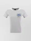 Etro Embroidered Cotton Graphic Print T-shirt In Grey