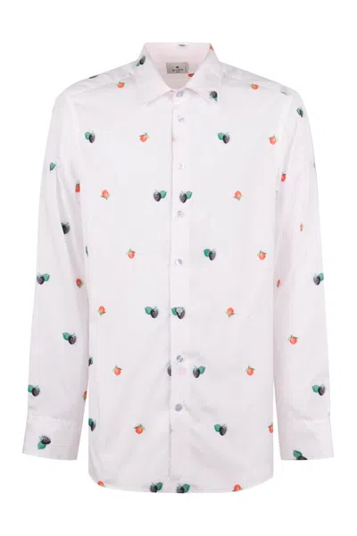 Etro Embroidered Cotton Shirt In White