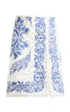 Etro Embroidered Cotton-silk Skirt In Multi