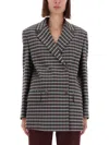 Etro Checkered Jacket With Notched Lapels And Pockets In Black