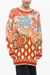ETRO JACQUARD WOOL CREW NECK PULLOVER WITH PAISLEY MOTIF