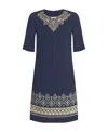 Etro Stretch Viscose Dress With Embroidered Geometric Pattern In Black