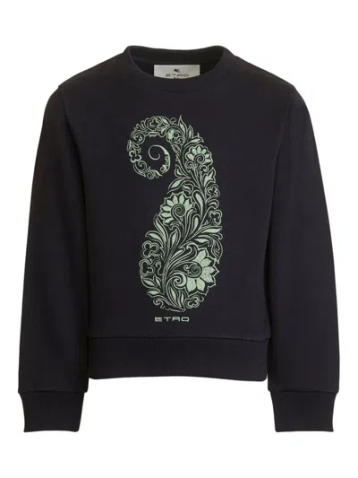 Etro Kids' Embroidered-design Sweatshirt In Black