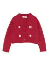 Etro Embroidered Diamond-pattern Cardigan In Red