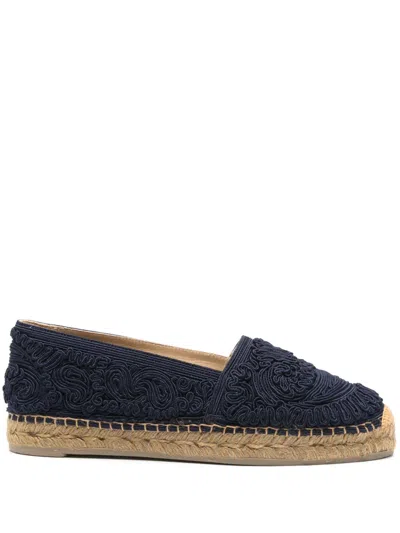 Etro Espadrilles With Intricate Paisley Embroidery And Jute Sole In Blue