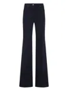 Etro Flared Leg Embroidered Back Pocket Trousers In Blue