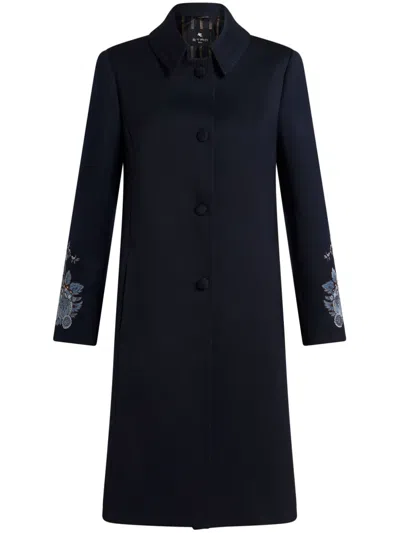 ETRO EMBROIDERED GABARDINE COAT