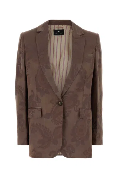 Etro Embroidered Jacquard Blazer For Women In Printed