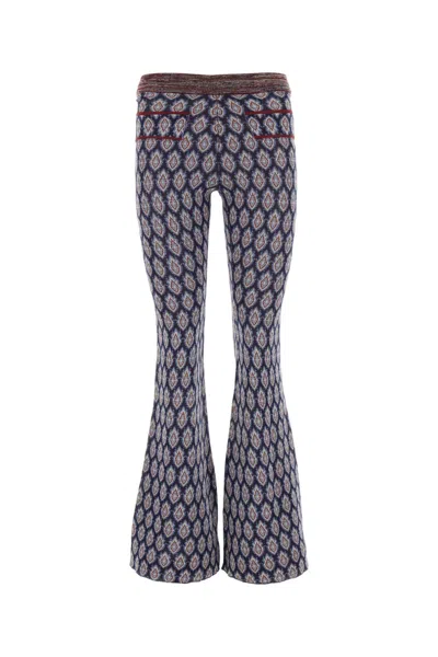 Etro Patterned Flared Trousers In Gray