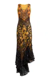 Etro Embroidered Lace Maxi Dress In Orange