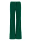 Etro Embroidered-logo Back-patch Trousers In Green