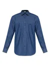 Etro Embroidered Logo Cotton Shirt In Blue