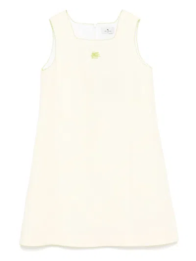Etro Kids' Embroidered-logo Dress In Nude