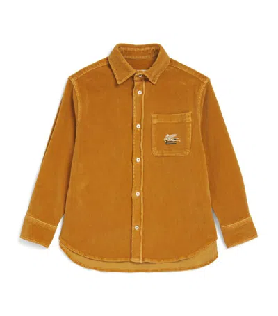 Etro Kids Embroidered Logo Shirt (4-16 Years) In Beige