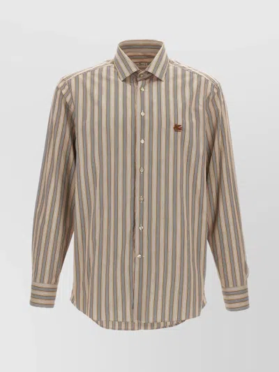 Etro Logo Embroidery Shirt In Multicolor