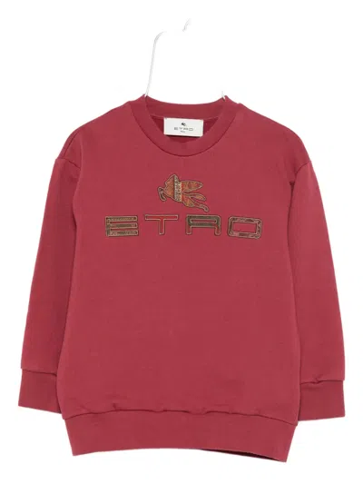 Etro Kids' Embroidered-logo Sweatshirt In Red