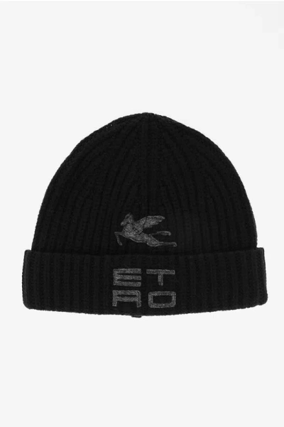 Etro Embroidered Logo Wool Beanie