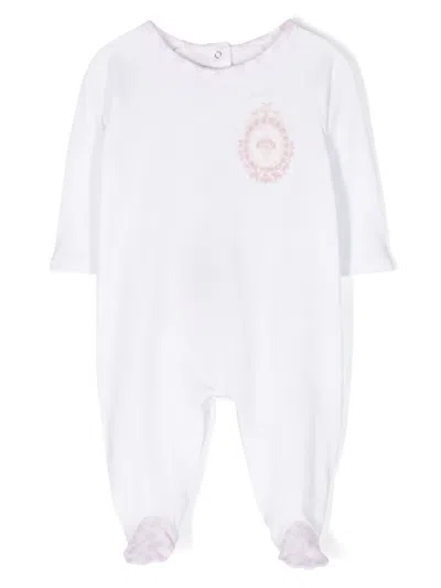 Etro Babies' Embroidered-motif Cotton Pajamas In White