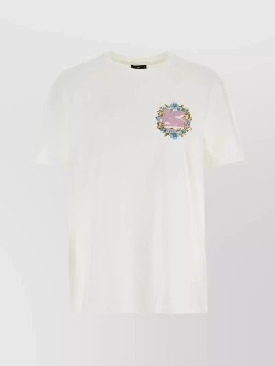 Etro Embroidered Oversize Crew-neck T-shirt In White