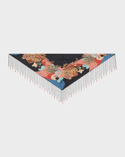 Etro Embroidered Paisley-print Fringe Scarf In Multi