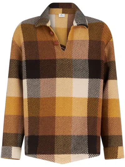Etro Luxury Wool Blend Polo Shirt In Multi